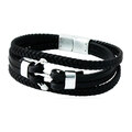 BM Jewellery Pánsky kožený náramok kotva S11151190