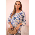 Fashionweek Dámska blúzka z bavlny s etnickými vzormi a podhnutým rukávom K22003-2