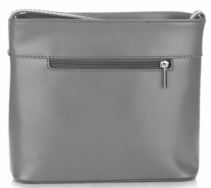 Kožené kabelka listonoška Vera Pelle svetlo šedá 3191