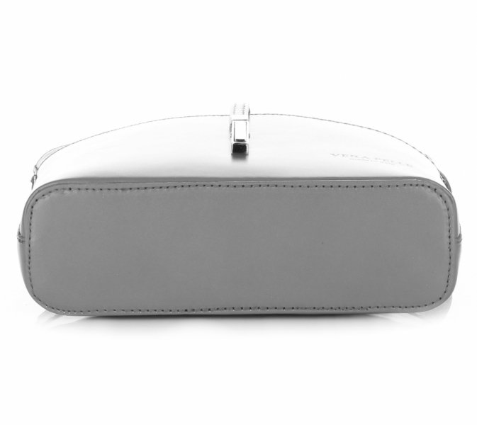 Kožené kabelka listonoška Vera Pelle svetlo šedá 3191