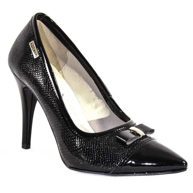 JOHN-C DÁMSKE ČIERNE LAKOVANÉ LODIČKY SAFIRA