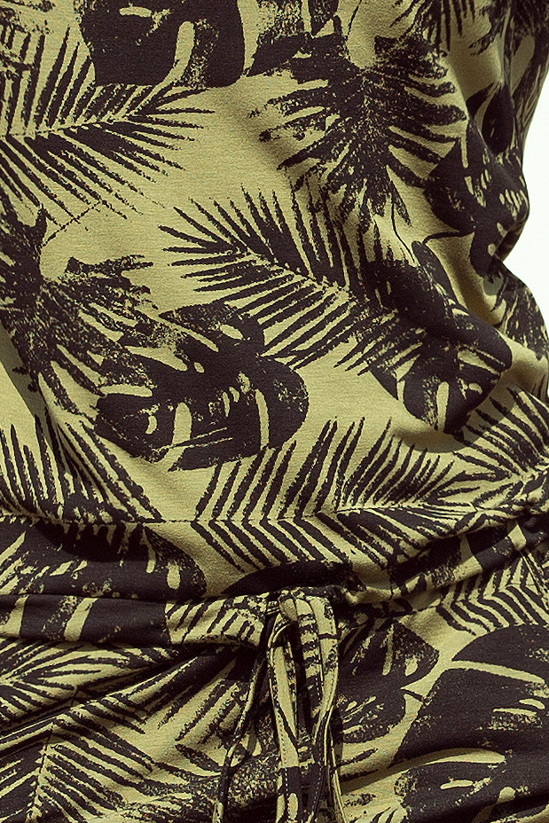 Numoco Športové šaty - okrúhle listy + KHAKI 13-85