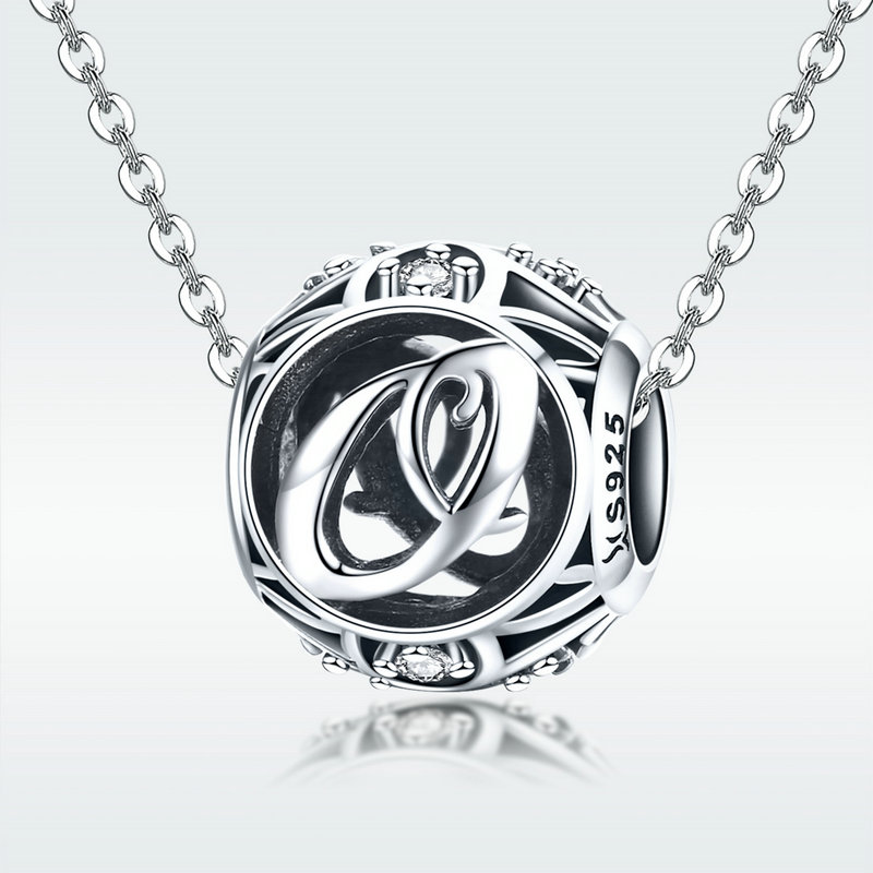 Emporial strieborný prívesok korálka Písmeno O