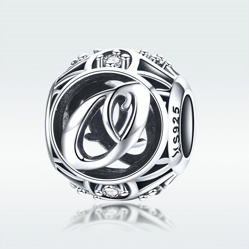 Emporial strieborný prívesok korálka Písmeno O