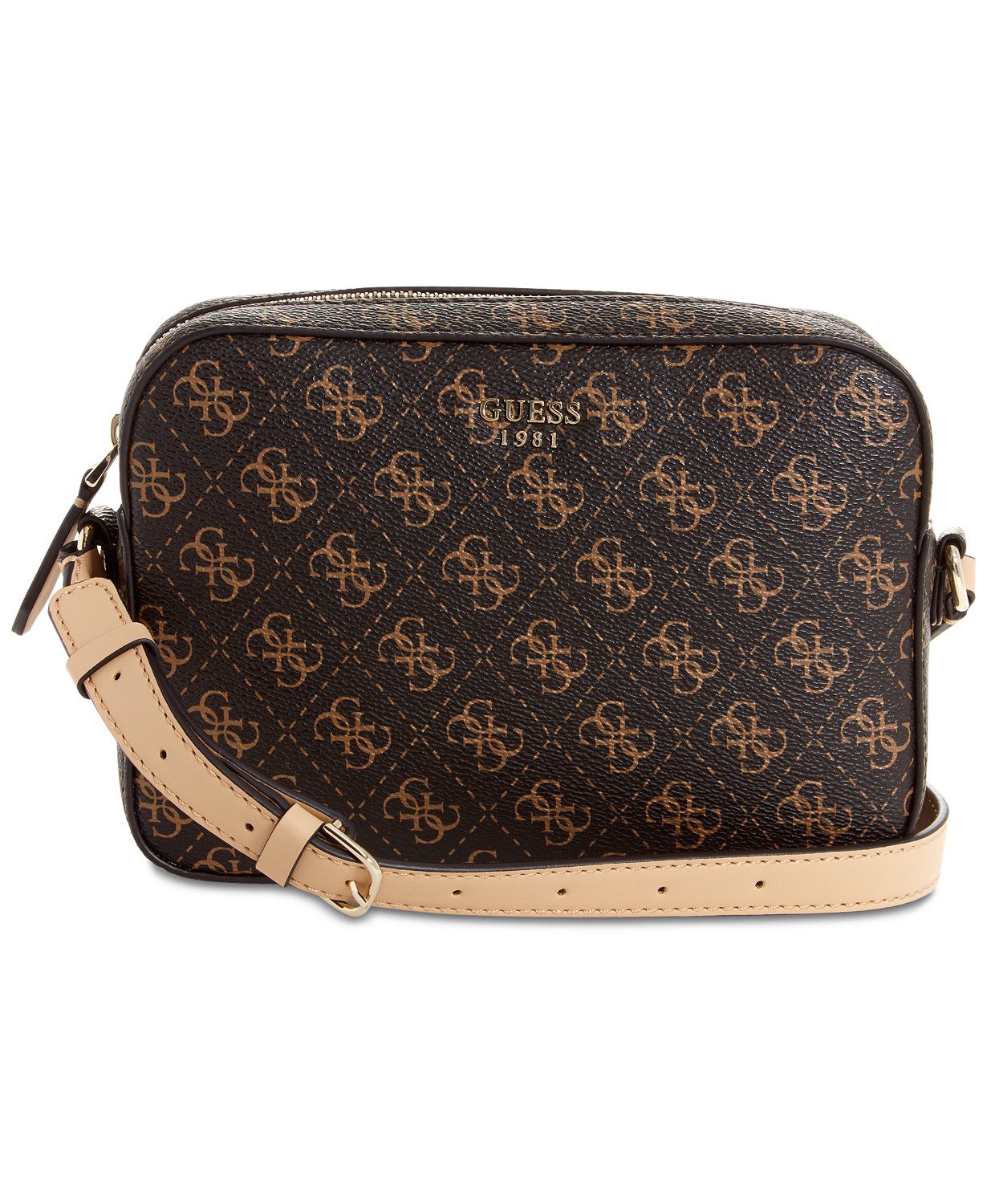 Kabelka Guess Kamryn Monogram TopZip Crossbody hnedá GLAMI.sk
