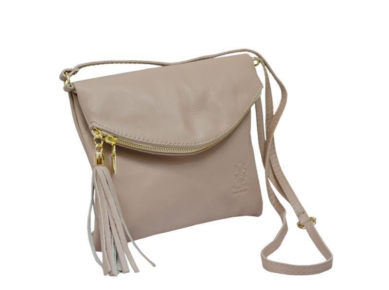 Ružová kožená talianska crossbody kabelka Tina Rosa Vecchio NovaKabelka.sk