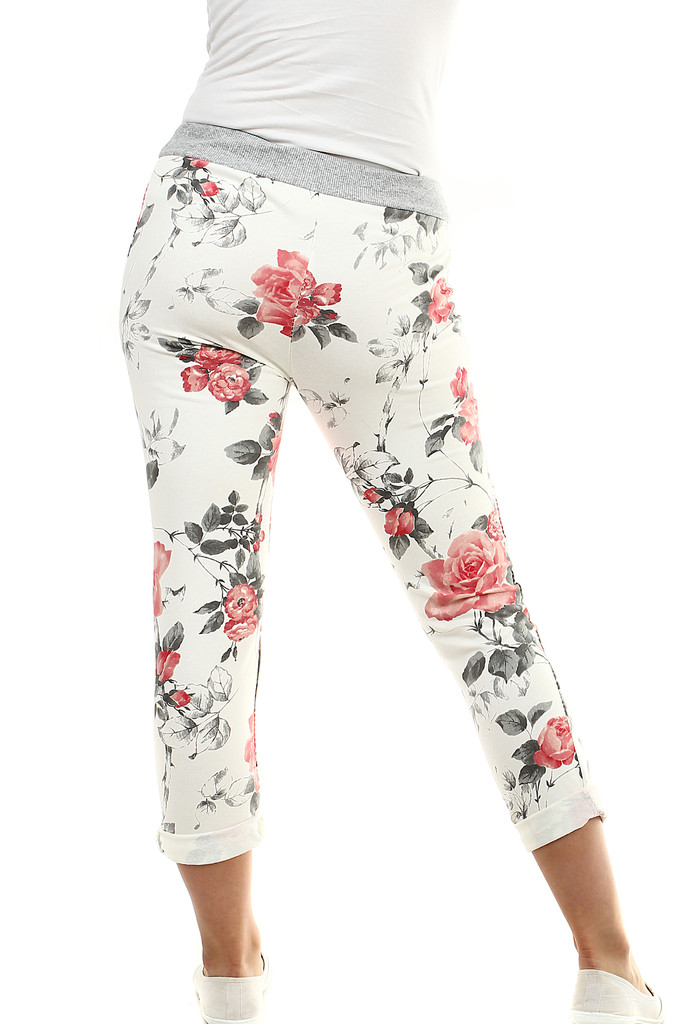 Glara Dámske letné kvetované tepláky