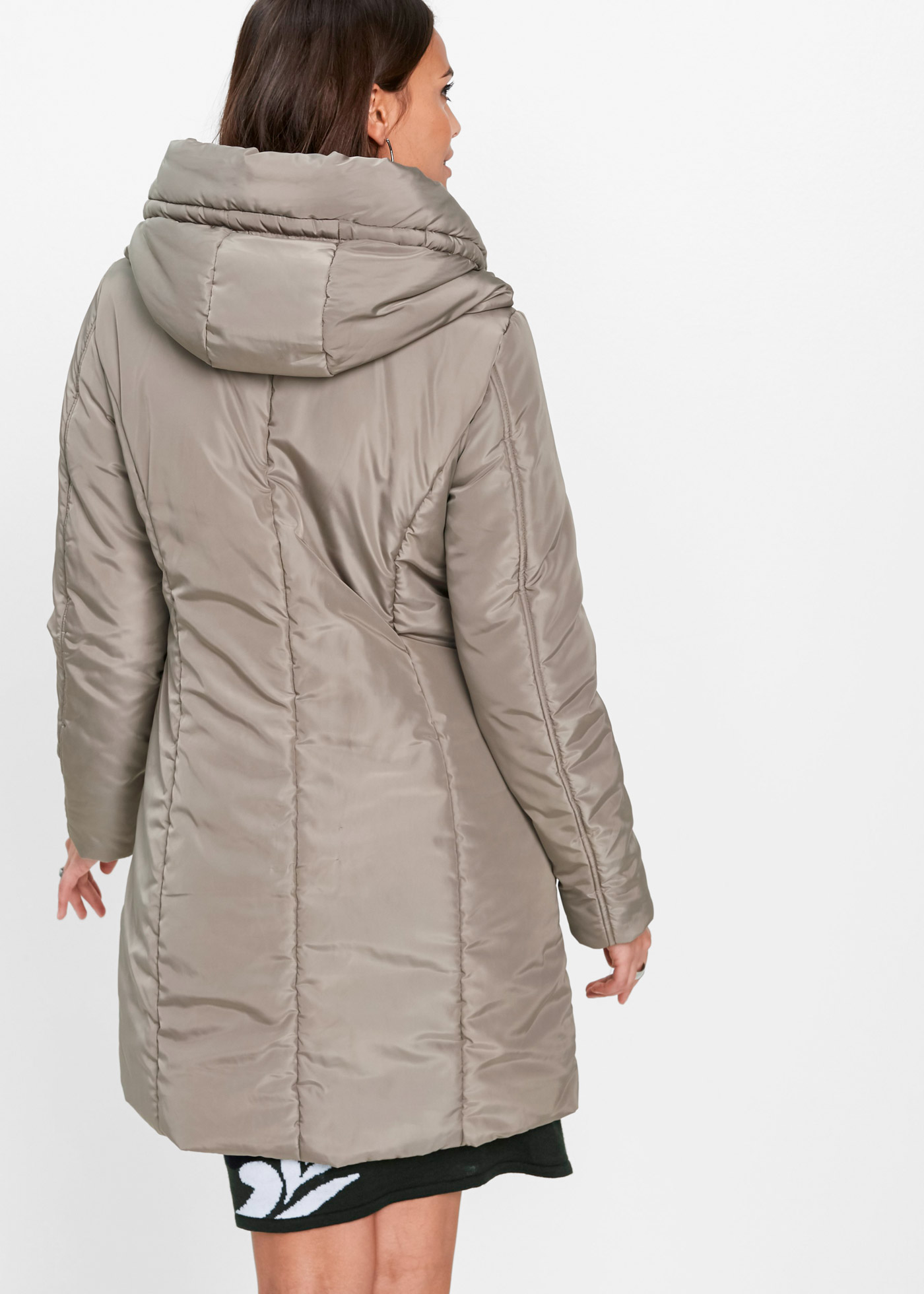 bonprix Krátky prešívaný kabát, farba hnedá