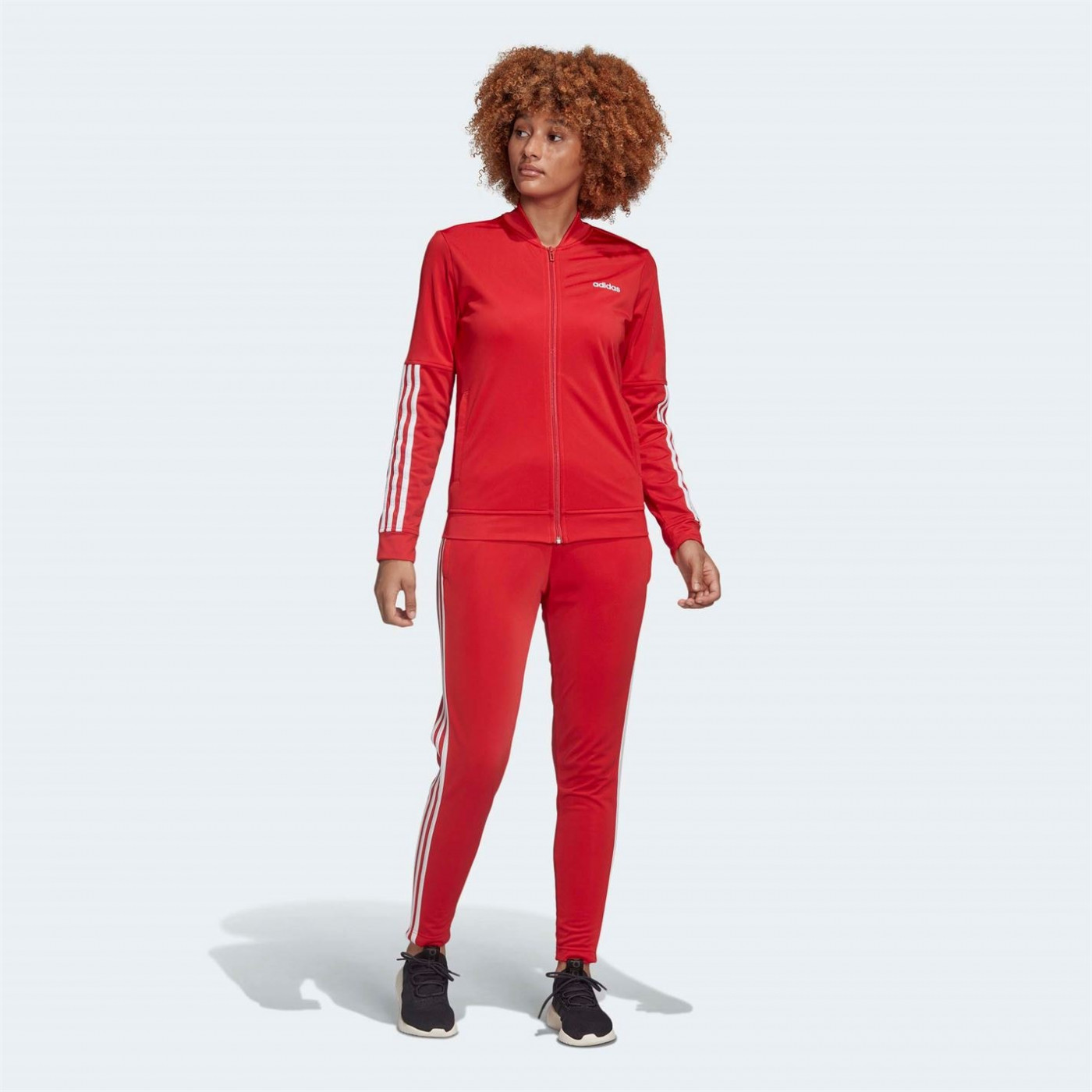 adidas red velour tracksuit