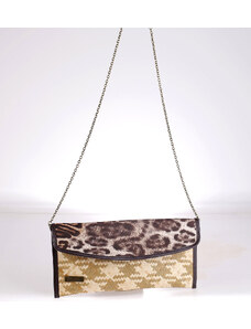 Slamená listová kabelka Kbas s potlačou leopard 085718