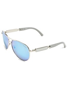GUESS okuliare Mirrored Aviator Sunglasses sivé, 125