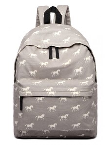 Konofactory Sivý vzorovaný ruksak do školy „Horses“