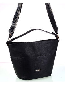 Dámska kabelka z eko kože Kbas s rúčkami a popruhom čierna