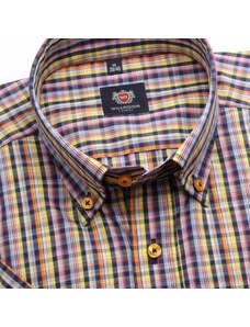 Willsoor Pánska slim fit košeľa London (výška 176-182) 6564 s farebnou kockou a formulou Easy starostlivosť