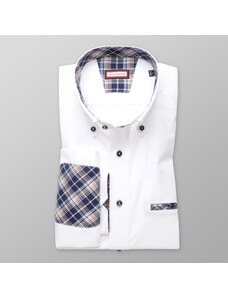 Willsoor Pánska slim fit košeľa London (výška 164-170) 8223 v biele farbe s úpravou easy care