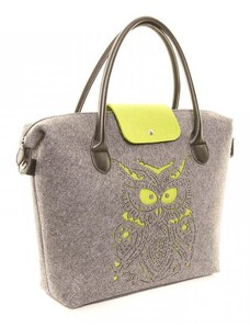 Feltamo Filcová kabelka Felt Owl - zelená šedá
