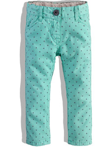 Dievčenské zateplené džínsy DIRKJE s potlačou srdiečok, zelené
