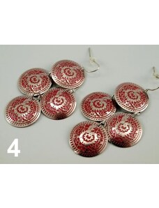 Stoklasa Náušnice kovové SANDRA 4 KRUHY s ornamenty - 4 červená jahoda