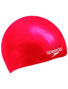 Speedo Plain Moulded Silicone Junior Cap Bielo/červená
