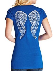 GUESS tričko Gwendolyn Wing Tee modré., 43433350975-XS