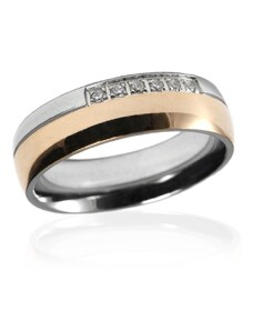 BEMI Design Dámsky prsteň so zirkónmi z chirurgickej ocele GOLD S46110