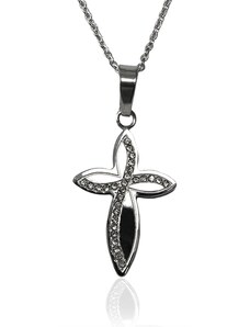 Dámsky náhrdelník z chirurgickej ocele - krížik S109070