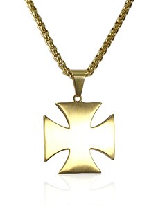 BEMI Design Náhrdelník keltský kríž z chirurgickej ocele gold S216150