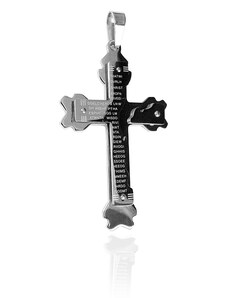 BEMI Design Prívesok kríž s nápismi z chirurgickej ocele S258080