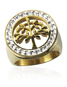 BEMI Design Dámsky prsteň strom života gold z chirurgickej ocele S289130