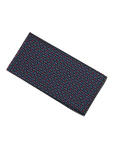 Quentino Modro šedý pánský vreckovka do saka s červenými bodkami