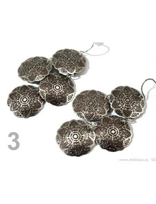 Stoklasa Náušnice kovové SÁRA 4 KRUHY ornamenty (1 pár) - 3 hnědá