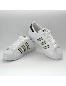 Adidas Superstar Foundation SparkleS White Black Gold