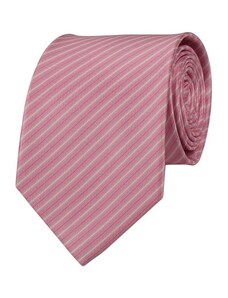 Quentino Svetle ružová pánská kravata s bílo ružovými pruhmi