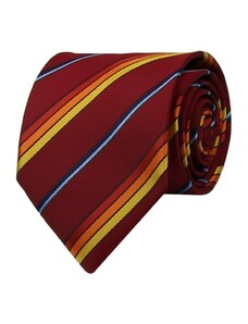 Quentino Vínově červená pánská kravata s barevnými pruhmi
