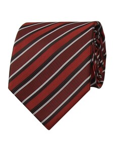 Quentino Vínově červená pánská kravata s červeno černo bielymi pruhmi