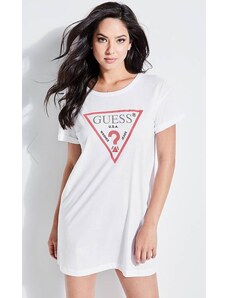 GUESS tričko Longline Logo Tee biele, 10943-XS