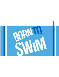 BornToSwim Microfibre Towel Big Logo Svetlo modrá