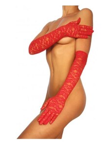 Sexy čipkované červené rukavice 10310