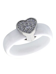 BM Jewellery Dámsky keramický prsteň srdce Valentín sa zirkónmi S431160