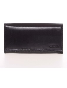 Veľká dámska čierna kožená peňaženka - Bellugio Omega čierna