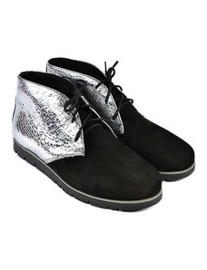 CARSONA Dámske čierno-strieborné kožené topánky ZEFIR