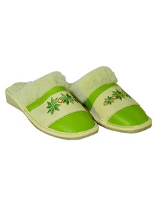 JOHN-C Dámske zeleno-béžové papuče ALENA