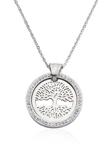 BM Jewellery Náhrdelník strom života sa zirkónmi z chirurgickej ocele S512130