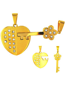Lotka PV3300ZGOC Srdce a kľúč prívesky pre zamilovaných