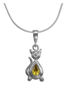 Lotka NH8153SWSS Mačička strieborný náhrdelník so Swarovski krištálmi