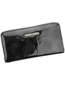 Gregorio luxusná čierna dámska kožená peňaženka v darčekovej krabičke