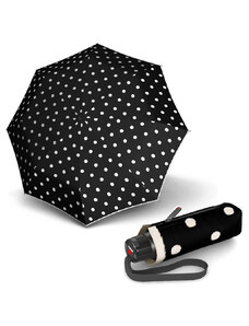 Knirps T.020 Small Manual DOT ART Black - dámsky skladací mini dáždnik