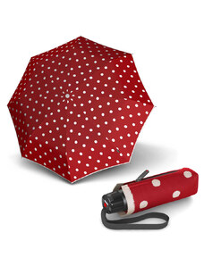 Knirps T.010 Small Manual DOT ART Red - dámsky skladací mini dáždnik