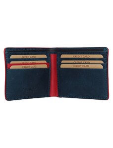 Lagen Pánska kožená peňaženka 250043 modro červená