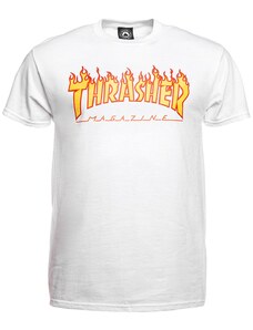 thrasher Pánske tričko flame logo white